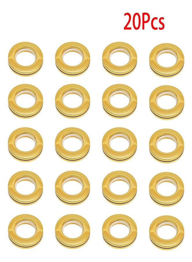 Adyoney 20 Pcs Plastic Curtain Grommets, ABS Curtain Eyelet Rings, Round Rings, Inner Diameter 1-9/16"(40mm), External Diameter 2.91"(74mm), for Window Curtain Rods(Bright Gold) - Image 2