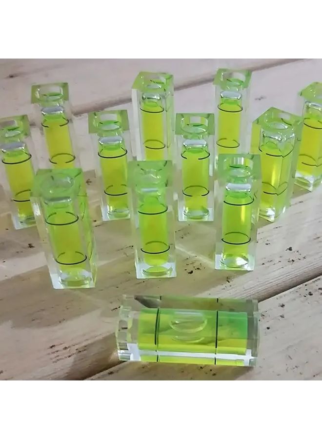 12 Pack Mini Square Bubble Levelers 10x10x29mm Self Adhesive Green For Shelves - Image 3