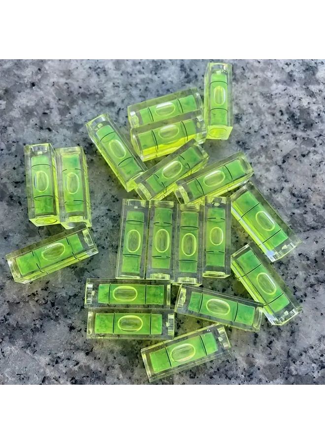 12 Pack Mini Square Bubble Levelers 10x10x29mm Self Adhesive Green For Shelves - Image 2