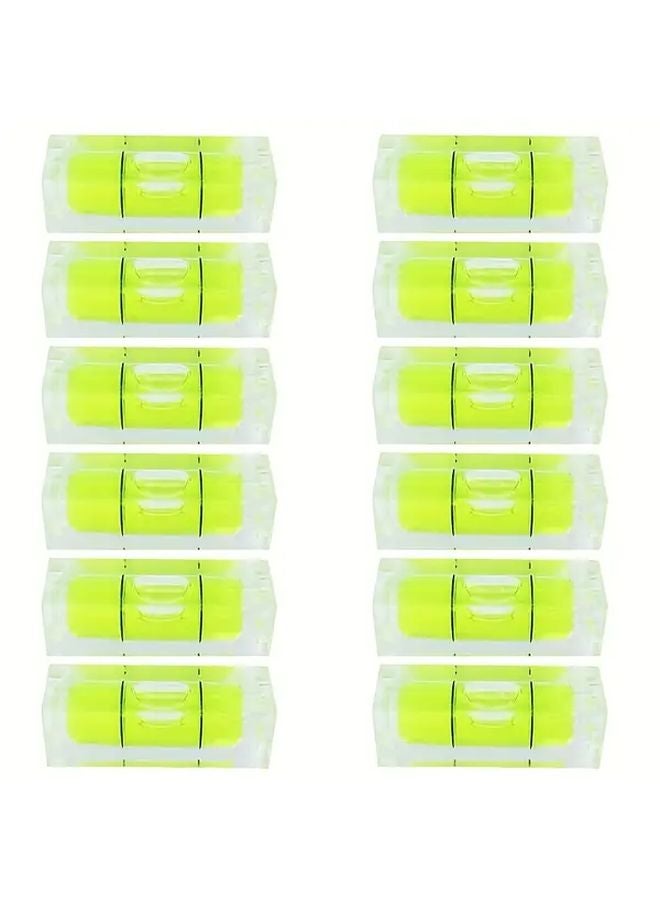 12 Pack Mini Square Bubble Levelers 10x10x29mm Self Adhesive Green For Shelves - Image 1