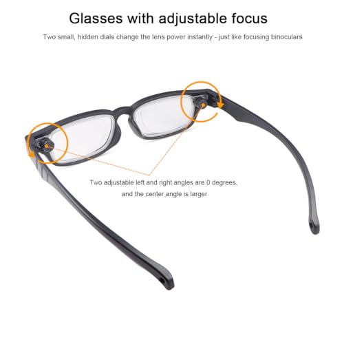 YIMI Flex Focal Adjustable Glasses Dial Vision Reading Glasses Zoom Eyeglasses Men Women One Power Auto Focus Presbyopic Readers Variable Focus Eyewear For Reading Distance Near Far Sight Spectacles - Image 5