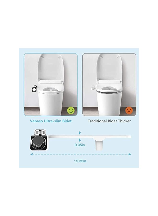 The Bros Bidet Attachment for Toilet, Non-Electric Bidet Toilet Seat Attachment, Self-Cleaning Dual-Nozzle, Cold & Warm Fresh Water Bidet Sprayer, Easy Water Pressure Adjustment, for Sanitary and Wash - Image 4