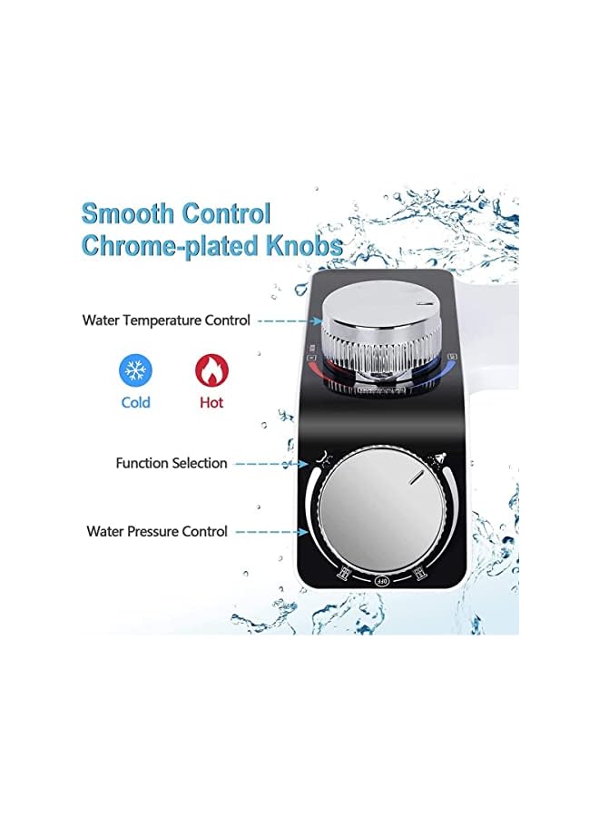 The Bros Bidet Attachment for Toilet, Non-Electric Bidet Toilet Seat Attachment, Self-Cleaning Dual-Nozzle, Cold & Warm Fresh Water Bidet Sprayer, Easy Water Pressure Adjustment, for Sanitary and Wash - Image 2