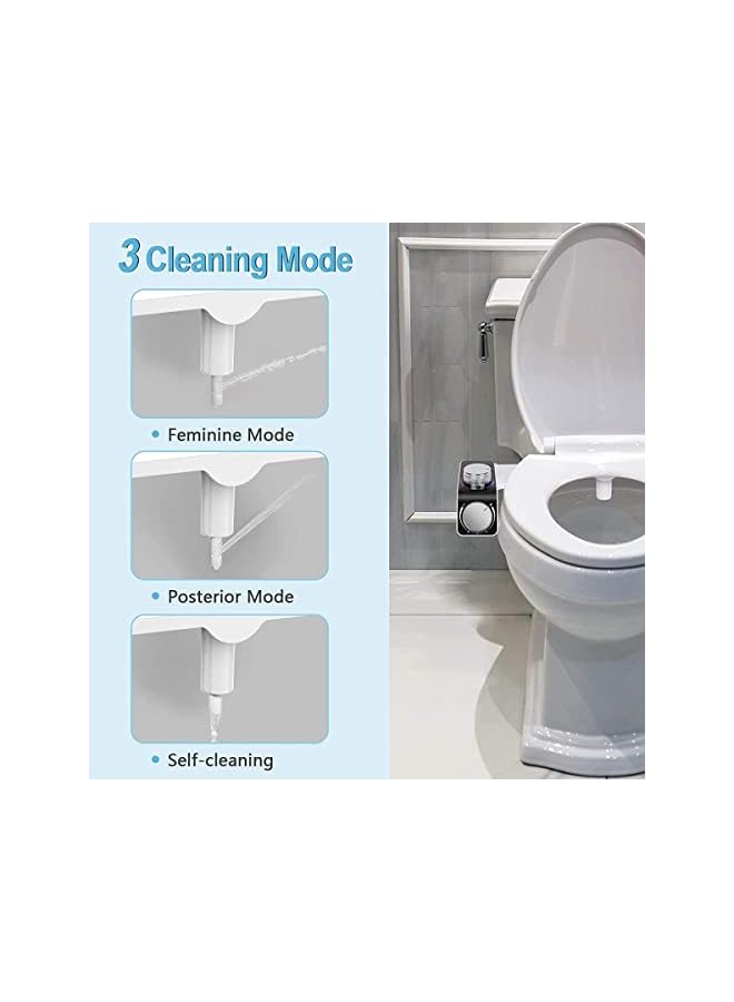 The Bros Bidet Attachment for Toilet, Non-Electric Bidet Toilet Seat Attachment, Self-Cleaning Dual-Nozzle, Cold & Warm Fresh Water Bidet Sprayer, Easy Water Pressure Adjustment, for Sanitary and Wash - Image 3