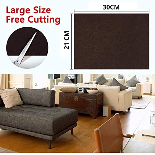 Royalkart® Furniture Felt Pad Sheet, 30cmx21cm | Anti-Slip Strong Adhesive Cuttable Furniture Pads | Noise Reduction Floor Protector for Hardwood Floors, Tiles, Chair, Dining Tables (Brown- Pack of 1) - Image 2