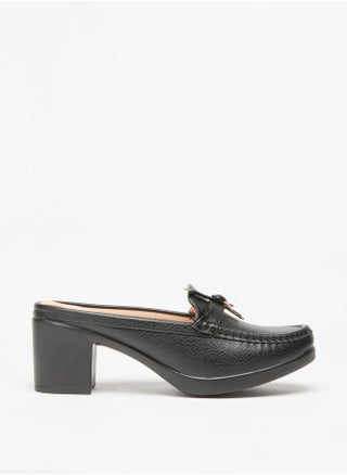 Women's Solid Slip-On Mules with Block Heels and Tie-Up Detail - pzsku/Z40B2B98EDF08CC94970FZ/45/_/1714464213/94e95ff2-ef42-40f4-a51b-626c4c95fcd8