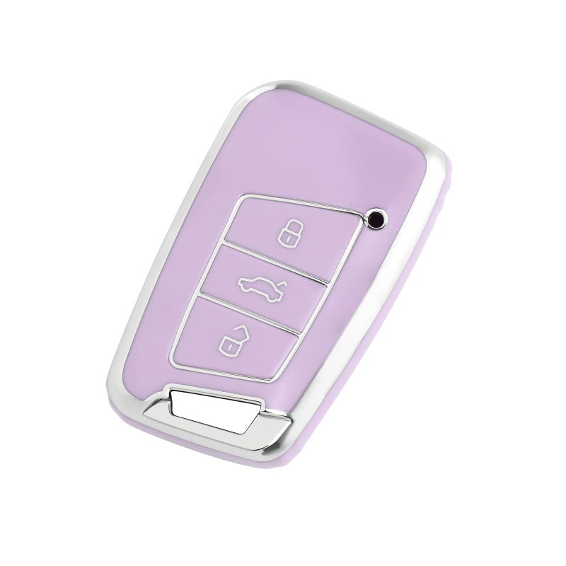 غطاء مفتاح OFFCURVE لسيارات فولكس فاجن - غطاء مفتاح ناعم من TPU - واقي كامل لمفتاح 3 أزرار لجيتا، بيتل، تيغوان، باسات، جولف MK6، بولو
