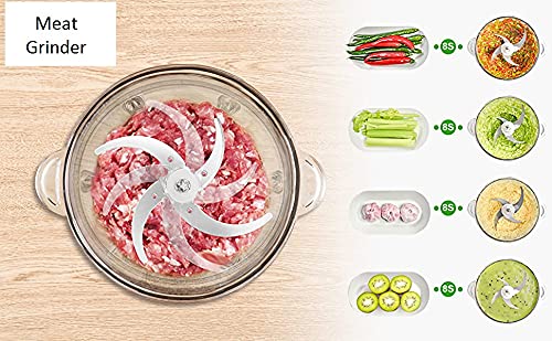 JENY JENY Electric Meat Grinders with Bowl 400W Heavy for Kitchen Food Chopper Meat Vegetables Onion Garlic Slicer Dicer Fruit Nuts Blender 4 Detachable Stainless Steel Blades Fast Slow 2 Speeds  - Image 4