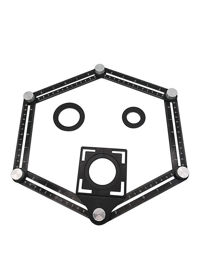 Angzhili 1 Pack Multi Angle Measuring Ruler,Aluminum Alloy Multi-Function Angle Ruler,6 Section Ceramic Tile Opening Locator, Angle Measurement Tool,Band Hole Locator - Image 4