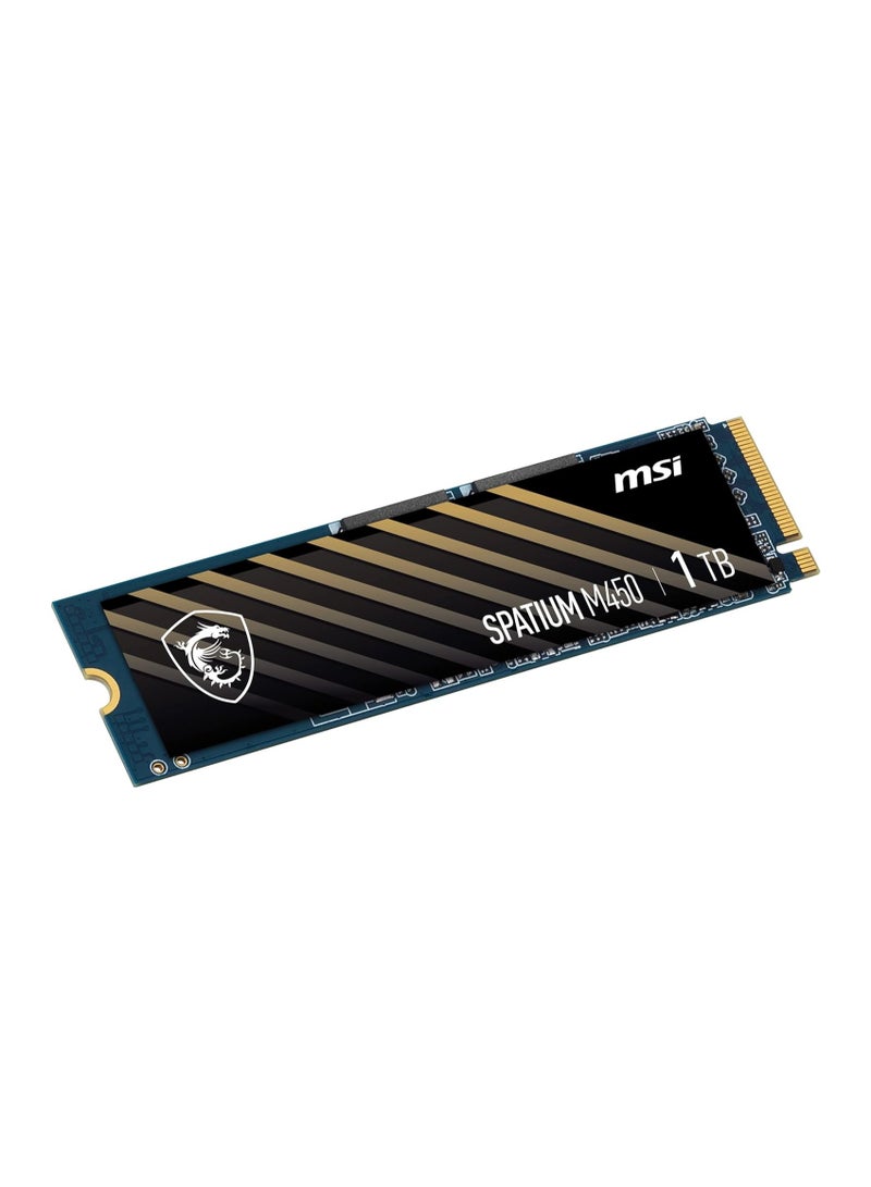 MSI Spatium M450 PCIe 4.0 NVMe M.2 1TB Internal Gaming SSD up to 3600MB/s 3D NAND Up to 1200 TBW, Black 1 TB  - Image 2