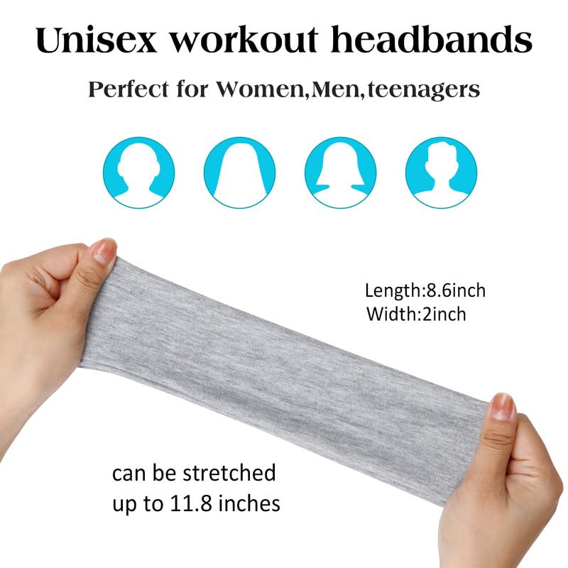 TERSE Headbands for Women Short Hair Elastic Sweatbands Soft Fabric Hair Bands Workout Yoga Running Sport - Image 3