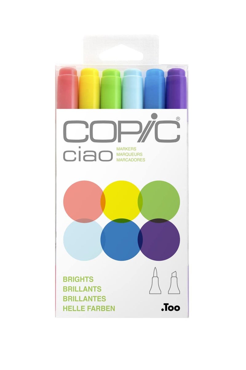 Copic Ciao, Alcohol-based Markers, 6pc Set, Brights - Image 1