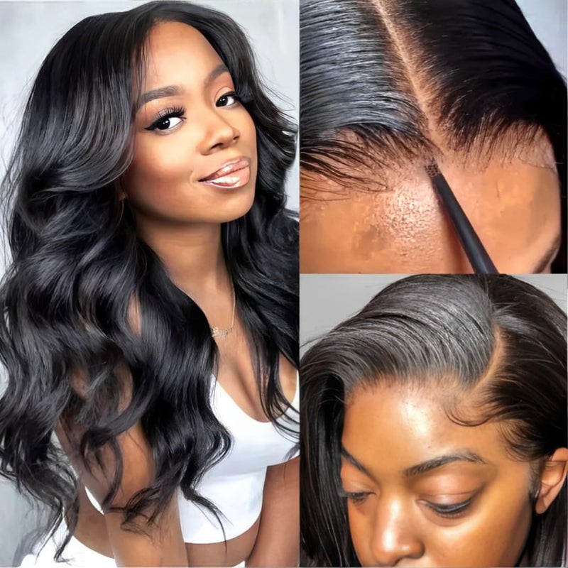 UNICE Body Wave 13X4 HD Lace Front Wigs Put on and Go Glueless Wig Human Hair Pre Plucked Pre Cut Pre Everything Frontal Wig Beginners Friendly 22 Inch