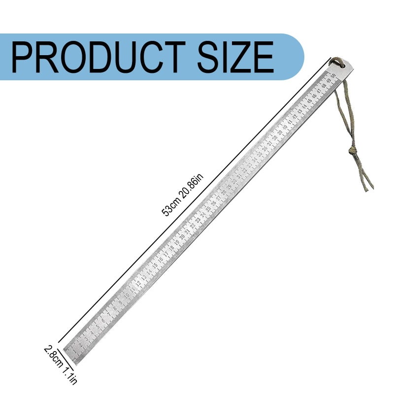 53CM 4MM thick stainless steel ruler, student drawing/engineering drawing/manual/office high-precision measurement tool - Image 3