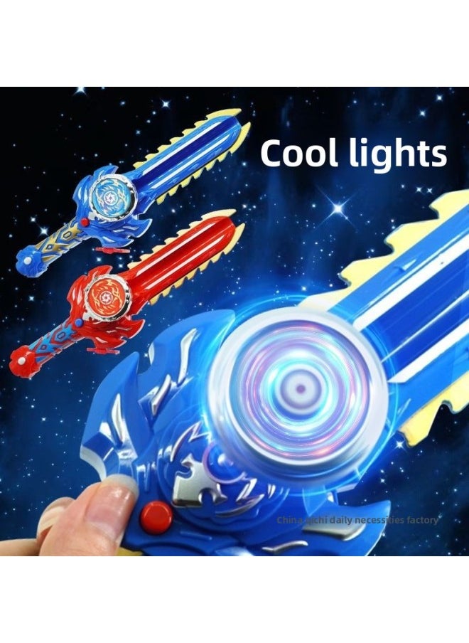Generic - Luminous Alloy Gyro Sword Toy Children's Alloy Battle Interactive Boy Langrisser Launcher Rotating Zhantuo-Color:I* Luminous Gyro [ice Soul Blue Sword]-Specifications:Interactive Battle-lighting Gyro Sword-transmitter - Image 1