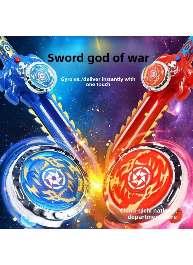 Generic - Luminous Alloy Gyro Sword Toy Children's Alloy Battle Interactive Boy Langrisser Launcher Rotating Zhantuo-Color:I* Luminous Gyro [ice Soul Blue Sword]-Specifications:Interactive Battle-lighting Gyro Sword-transmitter - Image 1