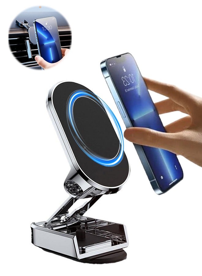 360° Rotating Car Holder Magnetic Mobile Phone Stand Navigation Bracket Foldable Non-slip Lightweight Ergonomic Interior Accessories For Toyota, Honda, Nissan, Mazda, Hyundai - Image 1