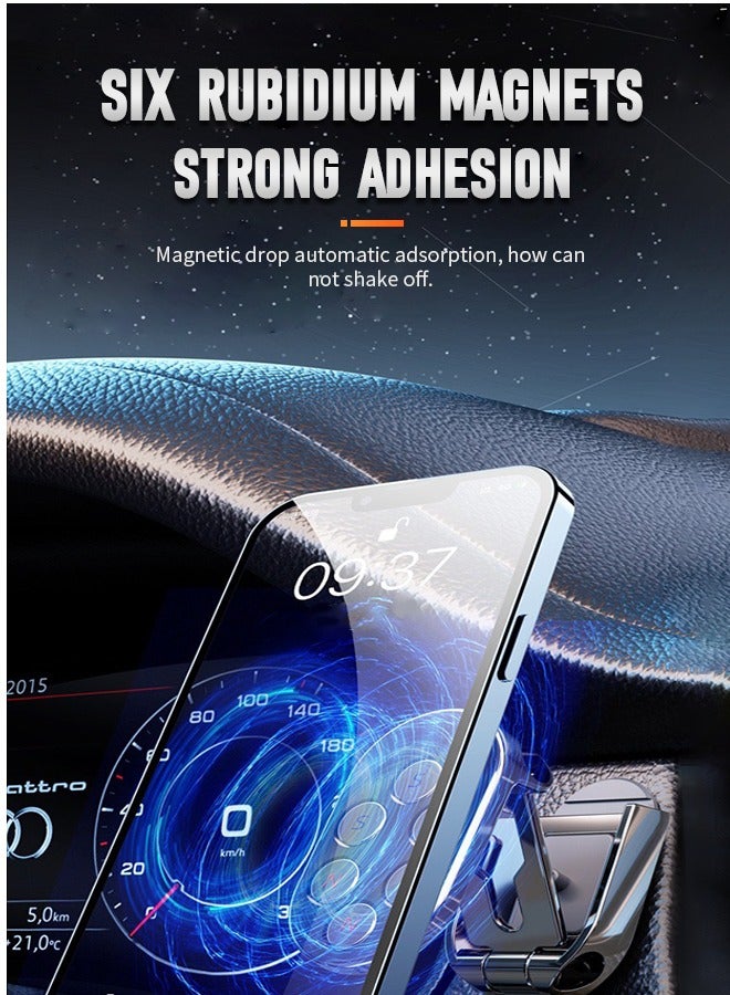 360° Rotating Car Holder Magnetic Mobile Phone Stand Navigation Bracket Foldable Non-slip Lightweight Ergonomic Interior Accessories For Toyota, Honda, Nissan, Mazda, Hyundai - Image 2
