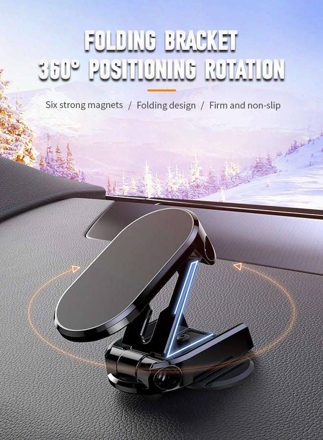 360° Rotating Car Holder Magnetic Mobile Phone Stand Navigation Bracket Foldable Non-slip Lightweight Ergonomic Interior Accessories For Toyota, Honda, Nissan, Mazda, Hyundai - Image 5