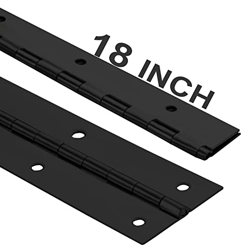 EVANCENT 2Pack Heavy Duty Piano Hinge, 2" Open Width x 18" Continuous & Piano Hinges, 0.06” Thick Stainless Steel Piano Hinge with Holes, Black Stainless Furniture Hinges for Cabinet Door Cases Woodworking - Image 1