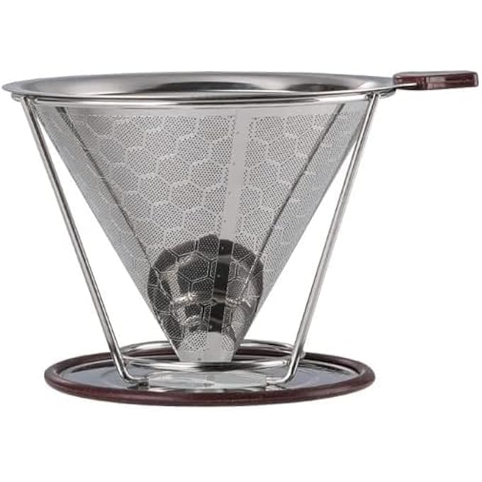 Silk Route Pour Over Coffee Dripper Stainless Steel Coffee Filter Reusable Pour Over Coffee Filter Cone Coffee Dripper With Removable Cup - Image 1