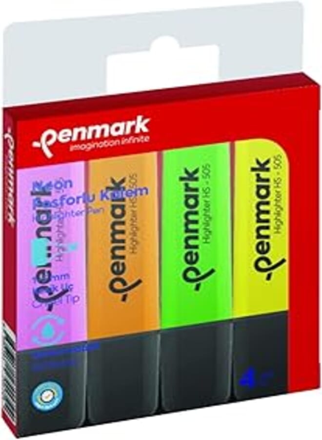Neon Higlighter box of 4 PENMARK