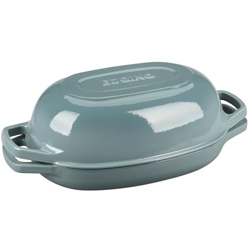 EDGING CASTING Enameled Cast Iron Oval Dutch Oven Pot with Lid, Dutch Oven for Sourdough Bread Baking, Bread Oven, Bread Dutch Oven, Oval Bread Pan, 5qt, Seasalt - Image 5