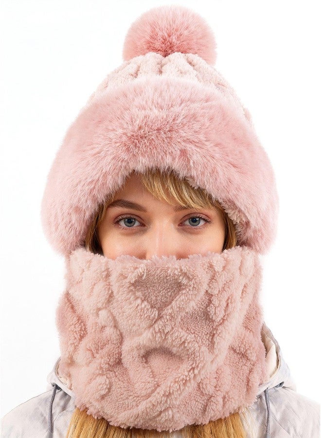 JOYPICKS Balaclava Ski Mask for Women Men, Winter Fleece Wind-Resistant Warm Face Cover and Neck Warmer for Cycling Motorcycle Skiing Pink - Image 1