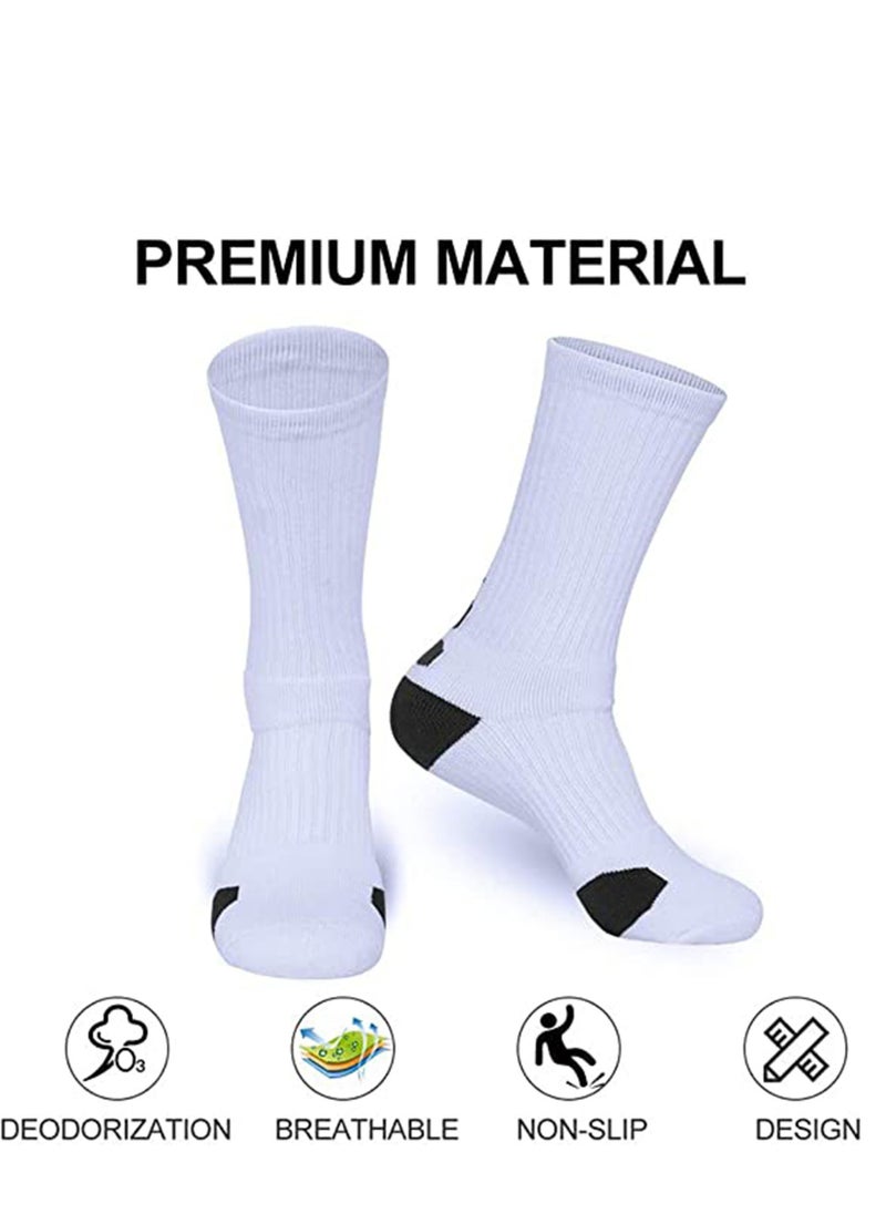 Joyelink 4 Pairs Basketball Socks for Men Running Training Boys Compression Cotton Sock Men Athletic Crew Socks Performance Thick Cushioned Sport Lightweight and Breathable  - Image 5