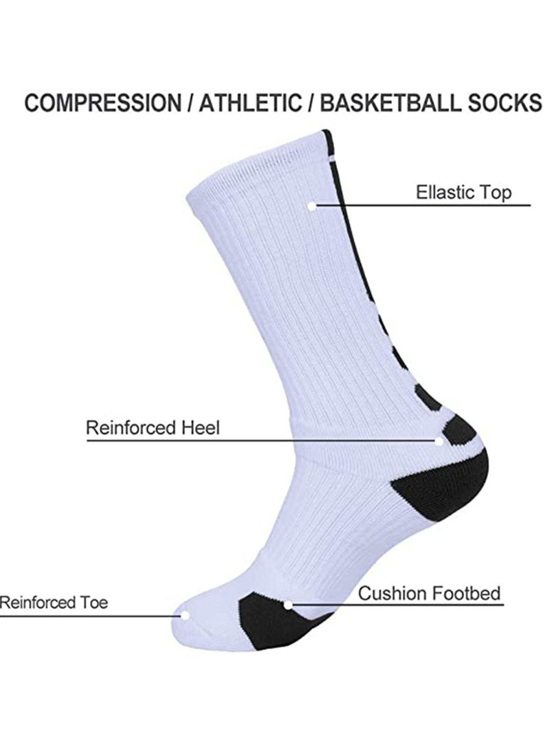 Joyelink 4 Pairs Basketball Socks for Men Running Training Boys Compression Cotton Sock Men Athletic Crew Socks Performance Thick Cushioned Sport Lightweight and Breathable  - Image 3