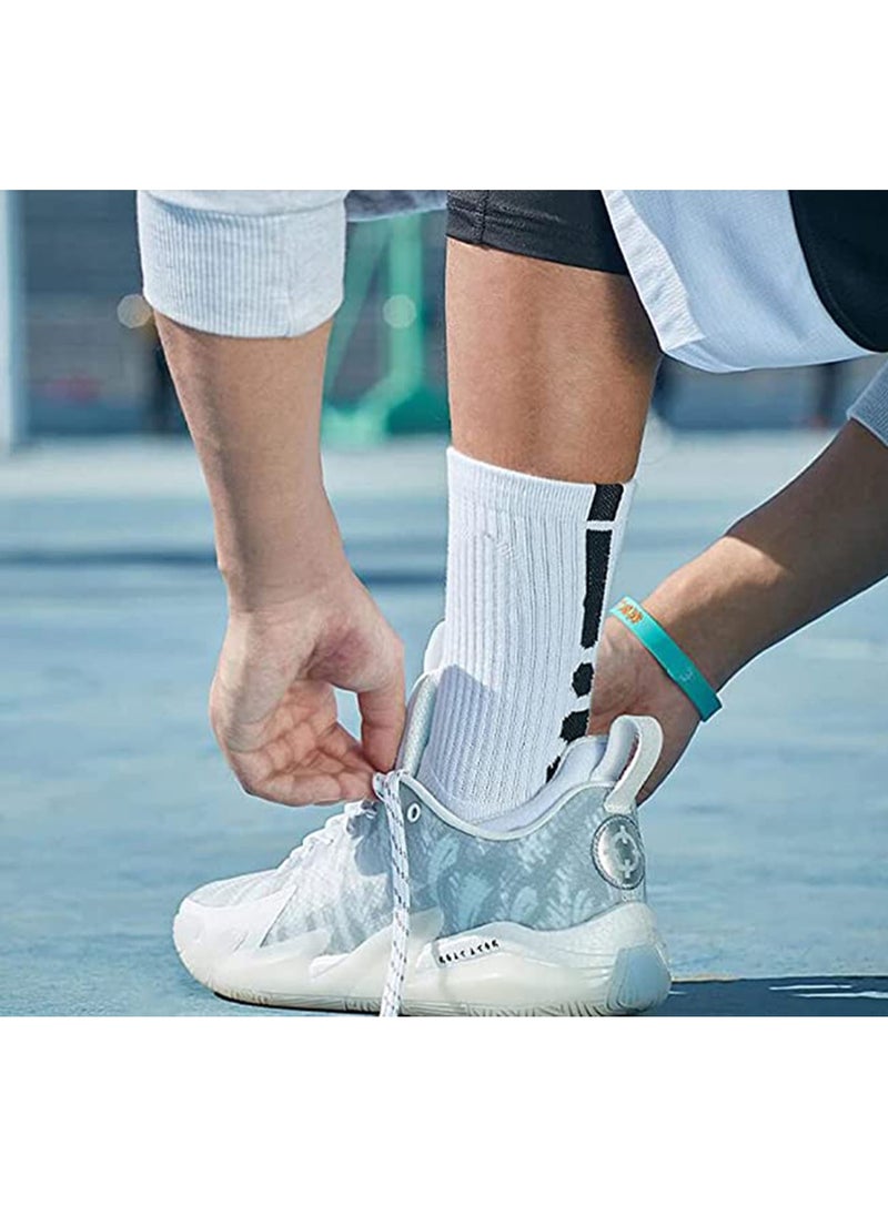 Joyelink 4 Pairs Basketball Socks for Men Running Training Boys Compression Cotton Sock Men Athletic Crew Socks Performance Thick Cushioned Sport Lightweight and Breathable  - Image 2