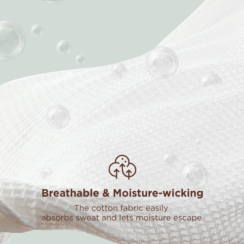 Bedsure Gentlesoft 100% Cotton Blanket Queen Size for Bed - Breathable and Soft, Thick Cozy Waffle Weave Christmas Blanket Gift for Women, White, 90x90 Inches - Image 3