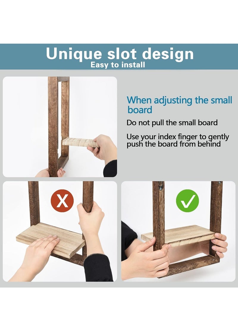 MIXDE Wall Shelves Floating Shelves for Wall Set of 4, Hanging Shelves for Wall storage, Square Wall Shelf Decor, Wall Mounted Shelves for Bathroom, Living Room Brown  - Image 4