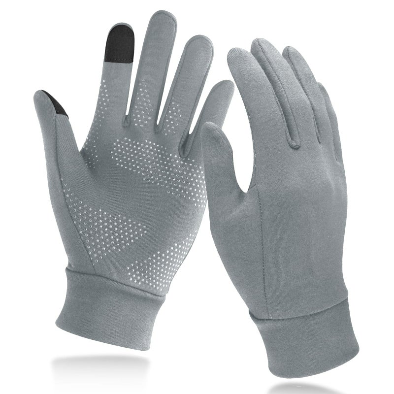 Unigear Running Gloves, Touch Screen Anti-Slip Lightweight Gloves Liners for Cycling Biking Sporting Driving for Men Women (Grey,Medium) - Image 1