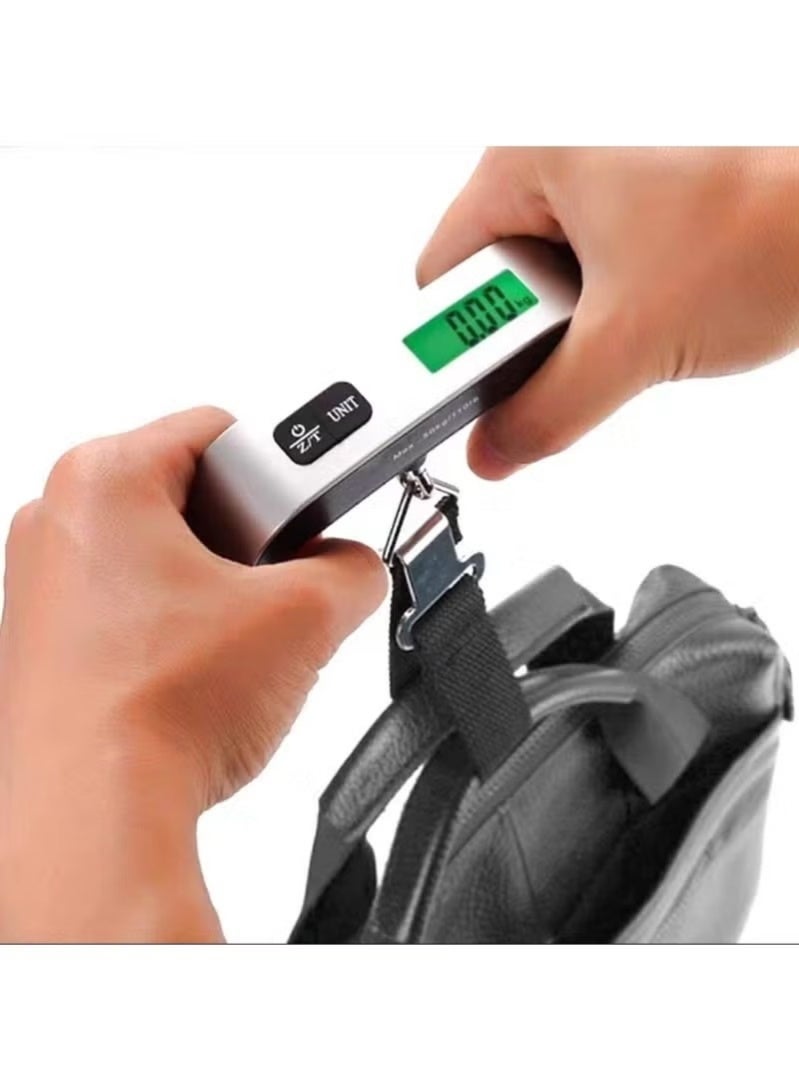 Portable digital luggage scale with a 50kg/110lb capacity – backlit LCD display for easy reading – compact travel scale with sturdy straps for accurate weight measurement - Image 2