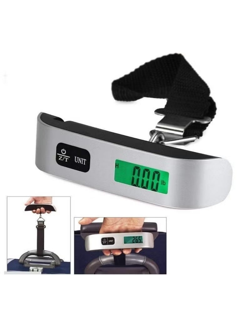 Portable digital luggage scale with a 50kg/110lb capacity – backlit LCD display for easy reading – compact travel scale with sturdy straps for accurate weight measurement - Image 5