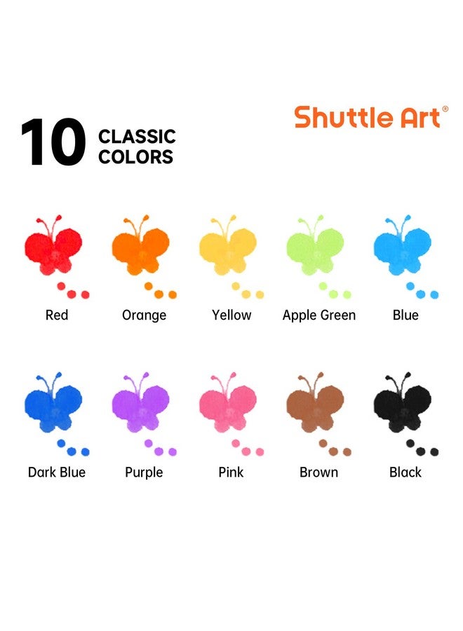 Shuttle Art 10 Colors Dot Marker Washable Non-Toxic Dot Marker For Children Early Education, Bingo Dabber For Creation With 1 Dot Activity Book - Image 3