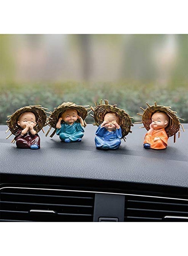 JAIPUR ACE Hat Monk Buddha Statue Decorative Items for Home, Figurine Multicolor Good Luck Sculpture Decoration Indoor Outdoor Garden car Dashboard Porch Yard Decor (Hat Monk Buddha) - Image 2