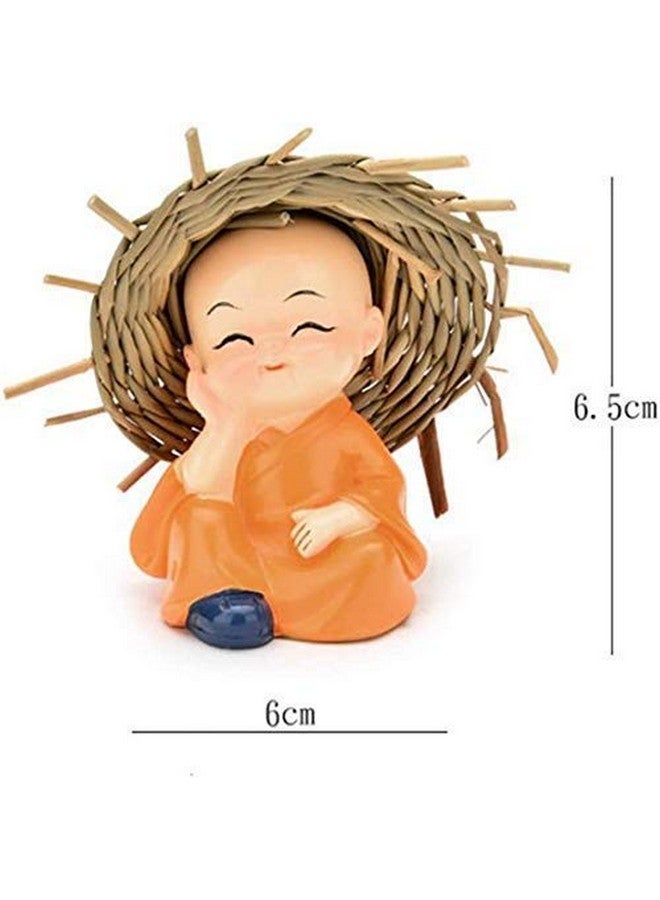 JAIPUR ACE Hat Monk Buddha Statue Decorative Items for Home, Figurine Multicolor Good Luck Sculpture Decoration Indoor Outdoor Garden car Dashboard Porch Yard Decor (Hat Monk Buddha) - Image 3