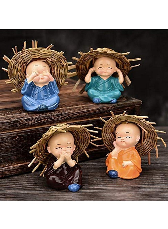 JAIPUR ACE Hat Monk Buddha Statue Decorative Items for Home, Figurine Multicolor Good Luck Sculpture Decoration Indoor Outdoor Garden car Dashboard Porch Yard Decor (Hat Monk Buddha) - Image 1