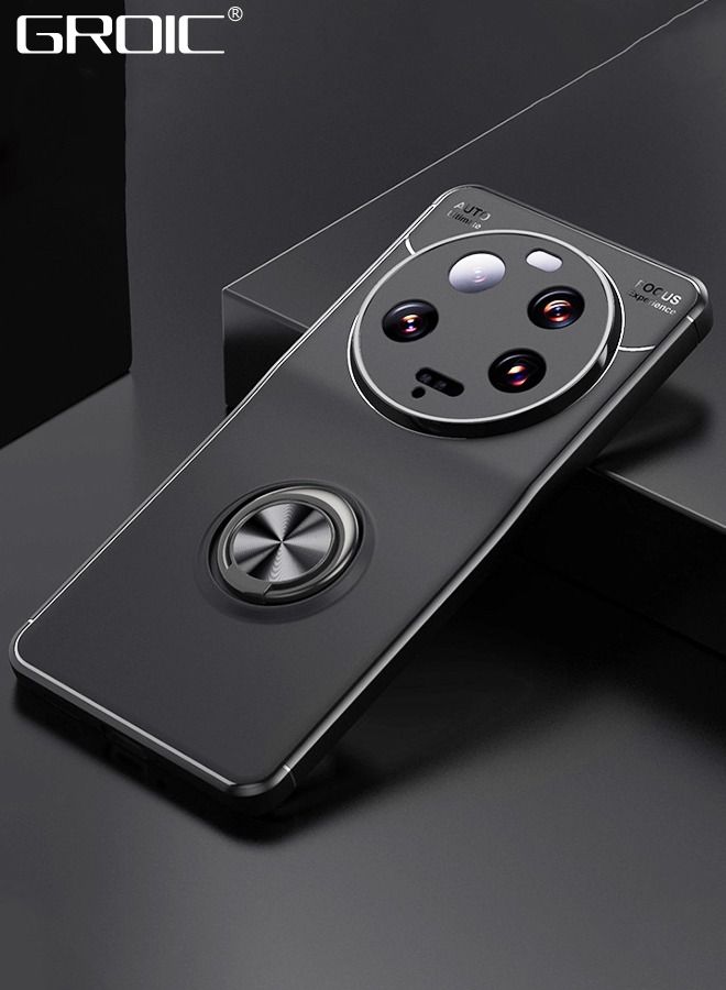 GROIC Compatible with Xiaomi 13 Ultra Case, Scratch Resistant Case 360 Degree Rotating Ring Hole Holder, Magnetic Car Mount, Shock Absorbing for 6.8‘’ - Image 1