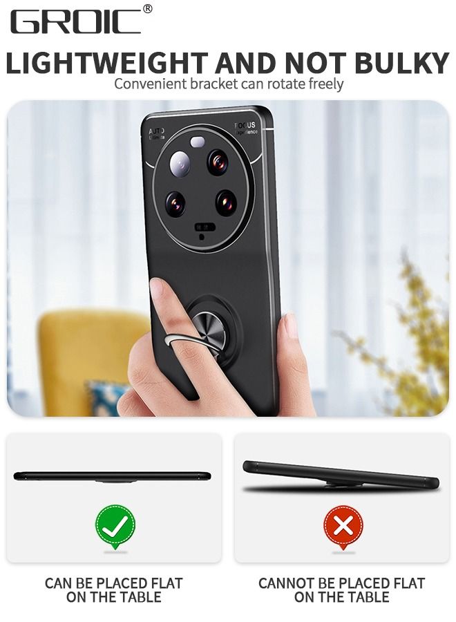 GROIC Compatible with Xiaomi 13 Ultra Case, Scratch Resistant Case 360 Degree Rotating Ring Hole Holder, Magnetic Car Mount, Shock Absorbing for 6.8‘’ - Image 3
