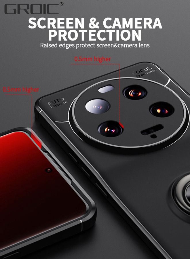 GROIC Compatible with Xiaomi 13 Ultra Case, Scratch Resistant Case 360 Degree Rotating Ring Hole Holder, Magnetic Car Mount, Shock Absorbing for 6.8‘’ - Image 5