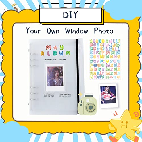 KeCool Photocard Binder A5 Kpop Photocard Holder Book, 200 Pockets Kpop Photocard Binder, Large Capacity A5 6 Ring Kpop Photo Card Binder Photocard Album, Clear Kpop Binder Album with DIY Letter Sticker - Image 3