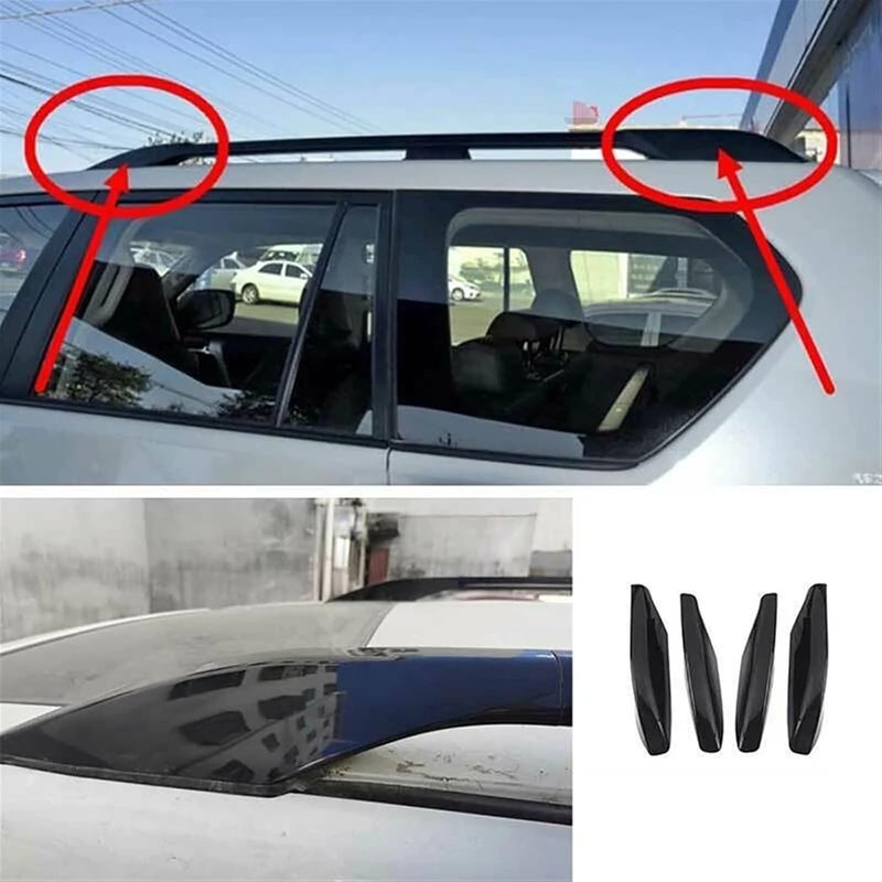 DEMULAX 4pcs Black Roof Rack Rail End Cover for Toyota and Lexus - Image 3