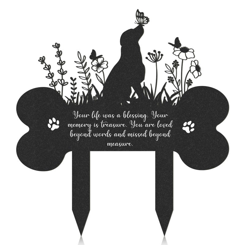 Rngmsi Pet Grave Markers Dog Metal Dog Memorial Garden Markers Decorations for Cemetery Pets Waterproof Grave Stakes Plaque Pet Headstone Garden Memorial Graves134 x 12 in - Image 2