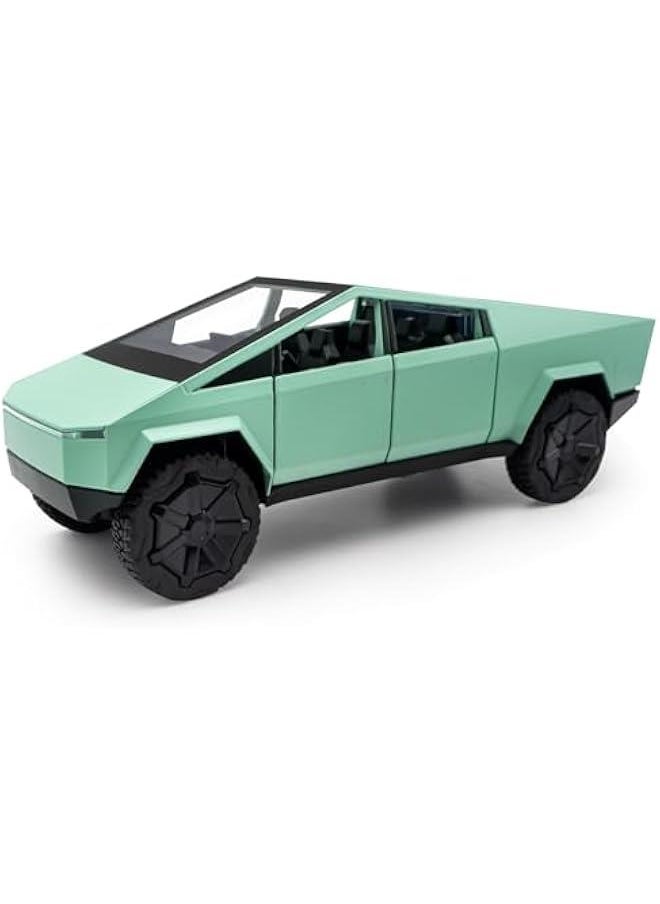 Generic - Cybertruck Model: 1/24 Diecast Metal Toy Trucks with Lights and Sounds, Mini Vehicles Toys for Boys, Ages 3 and Up (Green) - Image 1