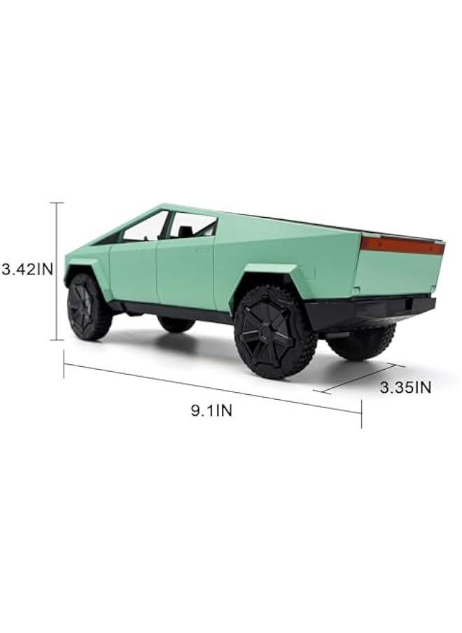 Generic - Cybertruck Model: 1/24 Diecast Metal Toy Trucks with Lights and Sounds, Mini Vehicles Toys for Boys, Ages 3 and Up (Green) - Image 1