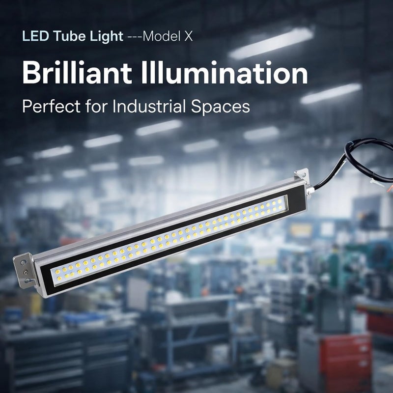LED Working Light, Industrial Tube Light, 24V 12W White Source - Waterproof IP67, Explosion Proof, Durable for Machine Tool Use - Image 2