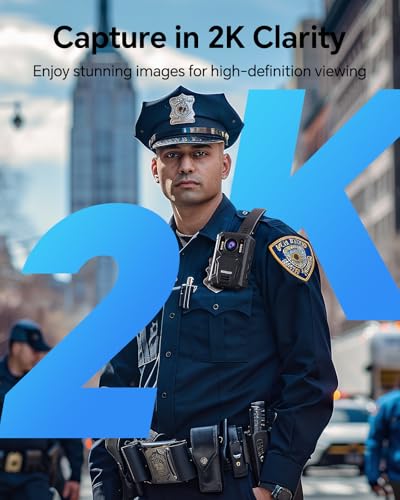 BOBLOV KJ23Pro 2K Body Camera 128GB Body Worn Camera with Night Vision 4000mAh Battery for 15 Hours Continuous Recording with Car Suction for Dashcams Law Enforcement Security Outdoor Work - Image 3